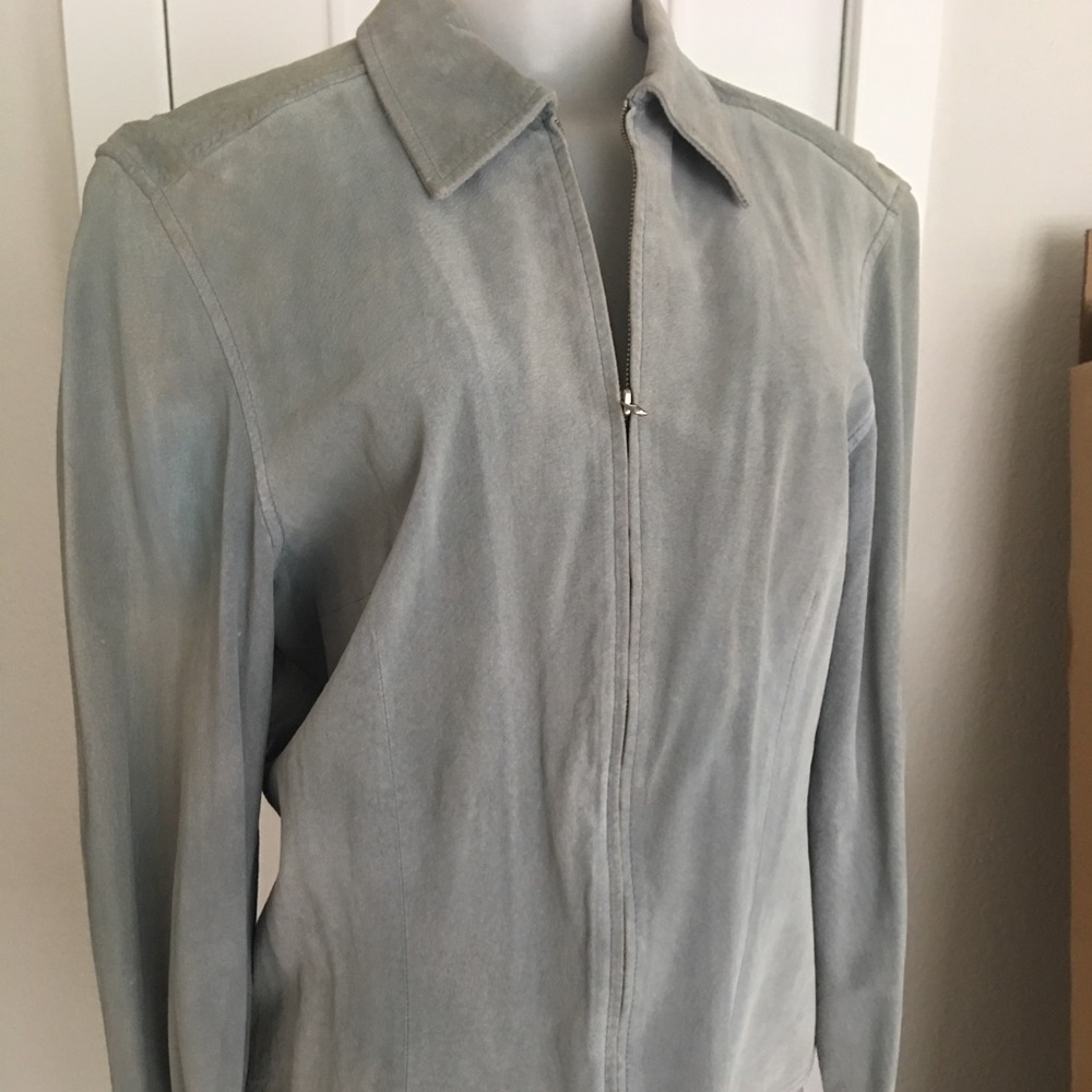 Cool blue suede Jones of New York shirt jacket